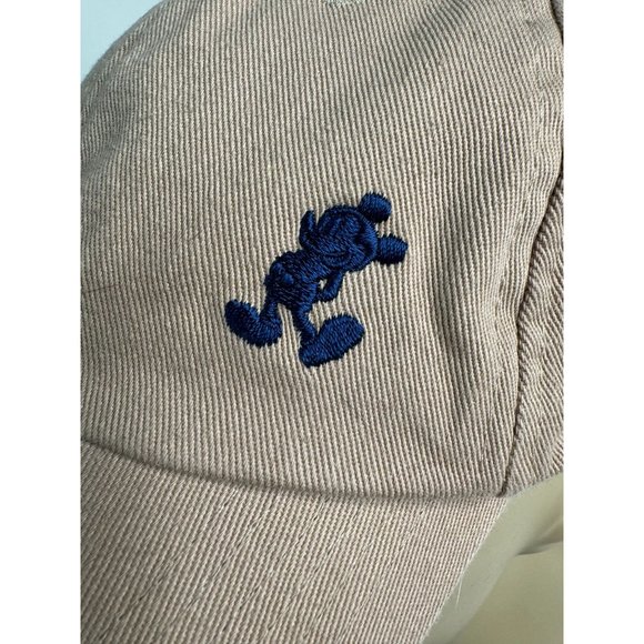 Disney Parks Embroidered Mickey Mouse Blue Icon Hat Cap Khaki Beige Adjustable - Picture 2 of 16